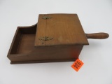 Authentic Antique Wooden Ballot Box w/ Black & White Clay Marbles