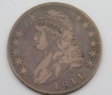 1811 (Small 8) US Capped Bust 1/2 Half Dollar 90% Silver