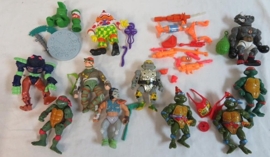 Lot (9) Vintage 1980s-90's TMNT Teenage Mutant Ninja Turtles Figures