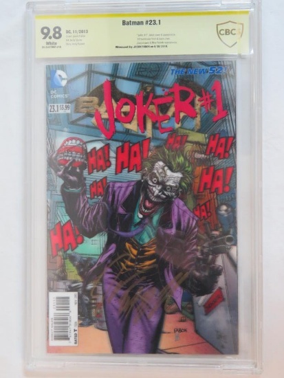 Batman #23.1 (2013) Joker Lenticular Cover Signed by Fabok CBCS 9.8 SS