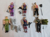 Lot (6) Vintage 1980's GI Joe Figures w/ Weapons Acessories