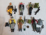 Lot (6) Vintage 1980's GI Joe Figures w/ Weapons Acessories