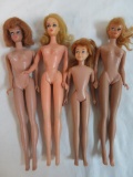 Lot of (4) Vintage 1960's Barbie & Skipper Dolls