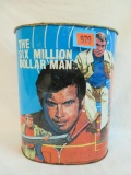 1976 The Six Million Dollar Man Metal Trash Can
