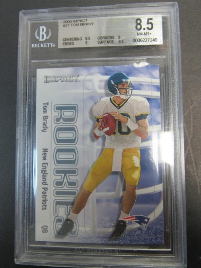 2000 Impact Football #27 Tom Brady RC Rookie Card BGS 8.5