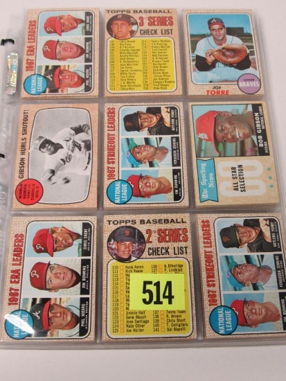 Lot (115) 1968 Topps Baseball w/ Stars