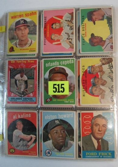 Lot (105) 1959 Topps Baseball Cards w/ Stars