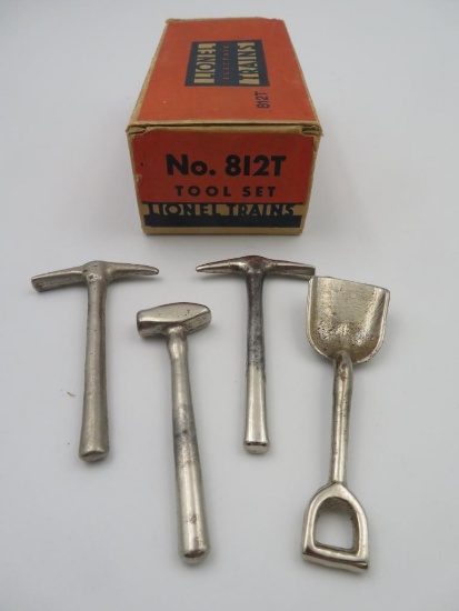 Antique Lionel Pre-War #812T Nickel Plated Cast Iron tool Set
