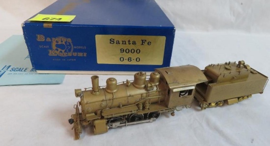 Vintage Balboa Katsumi HO Scale Brass Santa Fe 9000 0-6-0 Locomotive & Tender