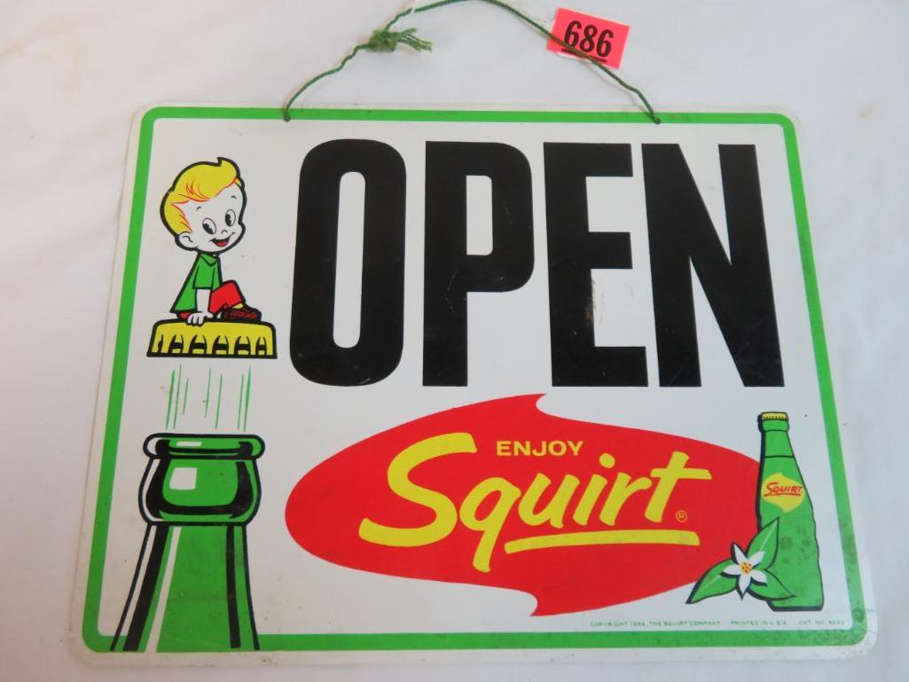 Vintage 1962 Squirt Soda Double Sided Open & | Proxibid