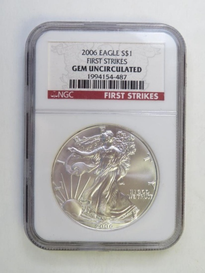 2006 US Silver Eagle Dollar First Strikes NGC Gem Uncirculated