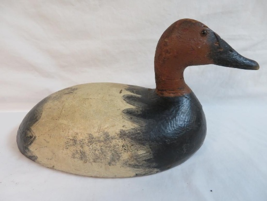 Vintage Signed Ken Dahlka Canvasback Solid Wood Duck Decoy