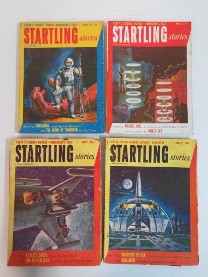 Startling Stories Lot of (4) 1950's Pulps.