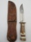 Antique 1920's Marbles (Gladstone, MI) Fixed Blade Knife with Sheath