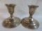 Vintage Heirloom Sterling Silver Damask Rose Weighted Candlesticks