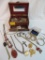 Estate Found Vintage Jewelry Box Loaded with Costume Jewelry