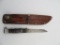 Antique Ka-Bar Fixed Blade Knife with Sheath