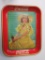 Antique 1938 Coca-Cola Girl in Yellow Dress Metal Advertising Tray