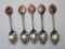 Group of (5) Vintage R.M.S. Queen Mary Silverplated Enamel Souvenir Spoons