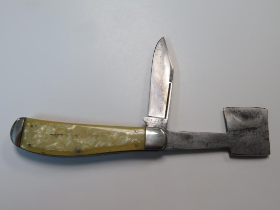 Antique Ol-Cut (Ka-Bar) Large Folding Hatchet Camp Knife