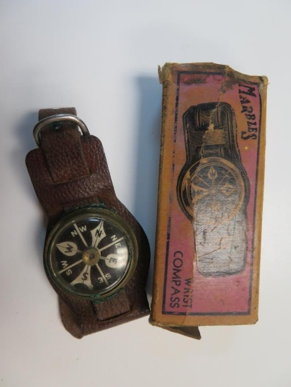 Vintage Marbles (Gladstone, MI) Wrist Compass w/ Original Box