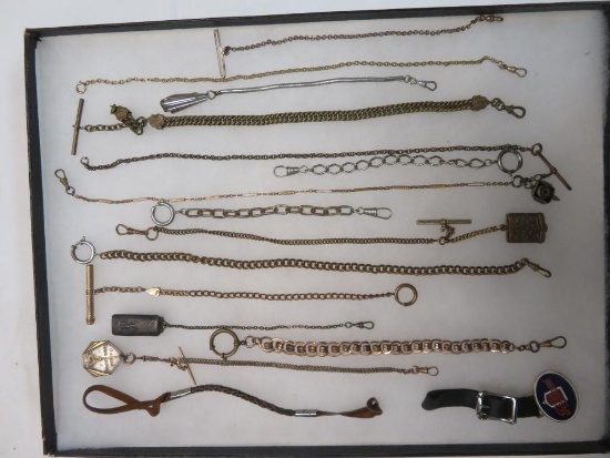 Estate Found Collection of Antique & Vintage Pocket Watch Chains