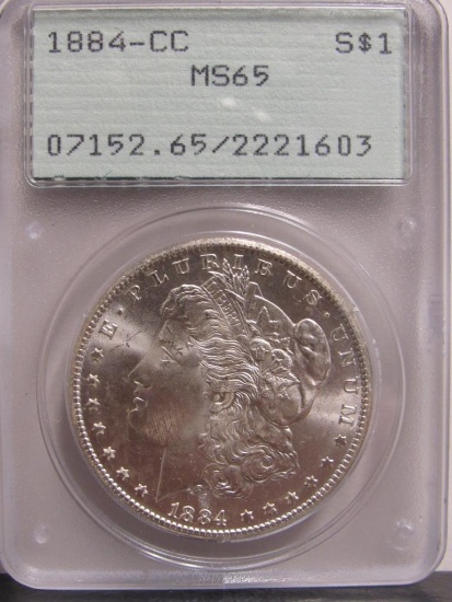 1884 CC Morgan US Silver Dollar PCGS MS65