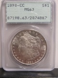 1890 CC Morgan US Silver Dollar PCGS MS63