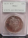 1878 8TF Morgan US Silver Dollar PCGS MS62