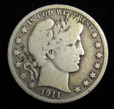 1911-D US Silver Barber Half Dollar 50 Cent