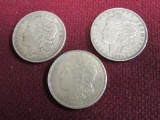 Lot (3) 1921-D Morgan US Silver Dollars