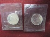 Lot (2) 1964 Canadian Mint UNC BU Silver Dollars (Sealed)