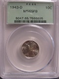 1943-D Mercury US Silver Dime 10 cents PCGS MS65FB