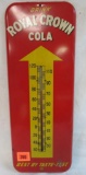 Vintage 1950's Royal Crown Soda Advertising Metal Thermometer Sign