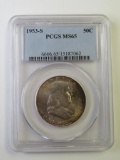 1953-S U.S. Franklin Half Dollar Coin PCGS MS65