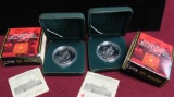 Lot (2) 1998 Royal Canadian Mounted Police Sterling Silver Proof Dollars MIB