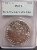 1881-S Morgan US Silver Dollar PCGS MS64