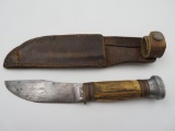 Antique 1920's Marbles (Gladstone, MI) Fixed Blade Knife with Sheath