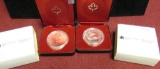 Lot (2) 1979 Royal Canadian Mint Sterling Silver Proof Dollars MIB