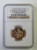 1977 FM Guyana $100 One Hundred Dollar Golden Man Gold Coin NGC Graded PF 69 Ultra Cameo