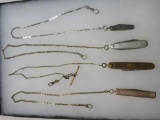 Lot of (4) Vintage Watch Chains With Knife Fobs