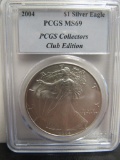 2004 US Silver Eagle PCGS Collector's Club Edition MS69