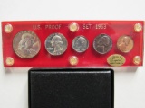 Beautiful 1963 US Proof Coin Set in Capital Holder