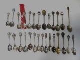 Estate Found Collection of 28 Vintage Souvenir Spoons