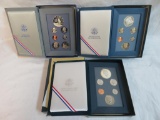 1986, 87, & 90 US Silver Prestige Coin Sets in Original Boxes