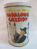 Vintage 1950's Hopalong Cassidy Metal Potato Chip Tin