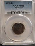 1938-D Jefferson US Nickel PCGS MS65