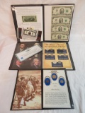 Lot of (3) U.S. Commemorative Fine Art Gallery Portfolios Inc. Uncut $2 Bills, American