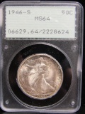1946-S Walking Liberty US Silver Half 1/2 Dollar PCGS MS64