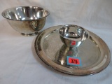 Vintage Oneida Silver Plate Bowl and Serving Tray